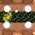 thumbnail image 6 of Linen St Patricks Day Table Runner Green Shamrock Lucky Clover Tablecloth March Irish St. Patrick''s Day Party Decorations and Supplies for Home Kitchen Table-13×72'''', 6 of 6