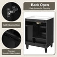 thumbnail image 6 of Harper & Bright Designs 24" Small Bathroom Vanity with Sink, Bathroom storage Cabinet with Drawers and Door Shelf, Single Sink Bathroom Vanity, Black, 6 of 20