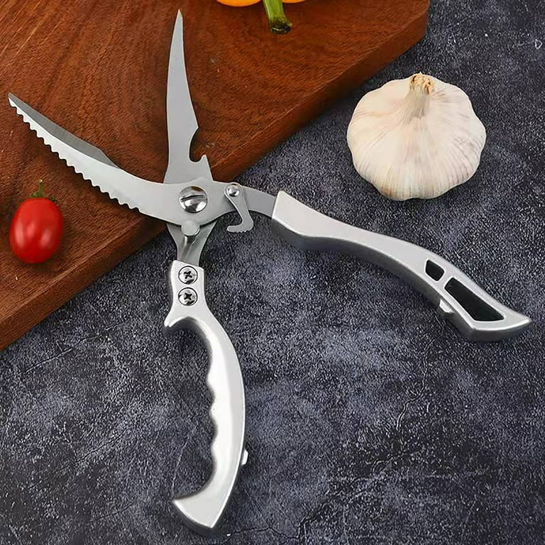 Dnifo Kitchen Scissors Heavy Duty, Stainless Steel Poultry Shears  Multifunctional, Premium Spring Loaded Food Scissors for Cutting Bone,  Chicken