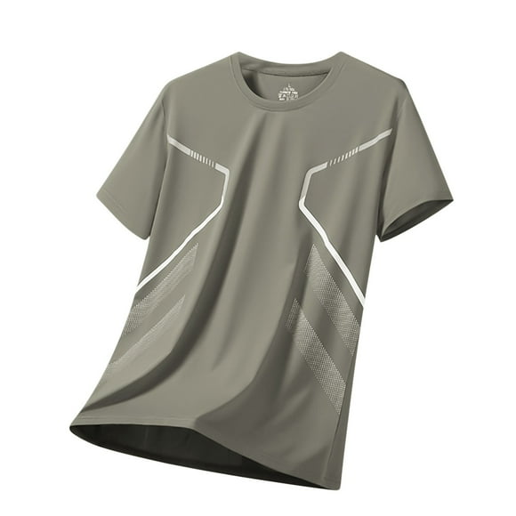 Lovzfmll Men's Casual Sport Crewneck Tee, Breathable Short Sleeve Active Top, Lightweight Comfort Fit Shirt