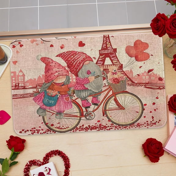 Valentines Day Gifts,Valentines Day Decorations,Valentines Day Door Mat Valentines Welcome Mats Outdoor For Front Door Valentine Gnomes Love Hearts Gifts Non Slip Doormat Indoor Entryway(E)