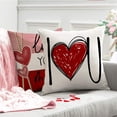 thumbnail image 3 of Valentine''s Day Pillow Covers 18x18 Inch Set of 4 Hugs and Kisses I Love You Decor Throw Pillow Covers Happy Valentine Stripe Decorative Throw Pillows Valentines Day Decor for Home Sofa 164, 3 of 6