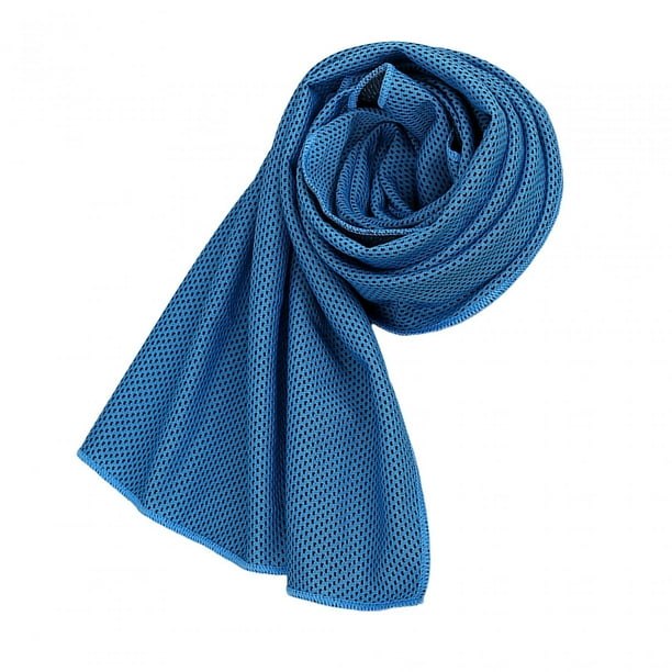Toalla refrescante para el sudor, 30 x 90 cm, suave, para el cuello, de secado rápido azul claro
