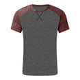 thumbnail image 3 of Men's European Color Blocked Fitness Short Sleeve T-Shirt - Casual Loose Round Neck Sports Base Shirt, 3 of 4