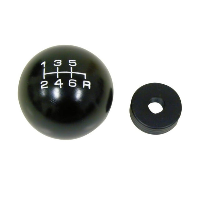 10x1.25mm Thread 6 speed JDM Round Ball Shift Knob in Black Billet