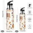 thumbnail image 2 of Yayeee 20oz Insulated Water Bottle Double Wall Stainless Steel with Flip Straw Lid, Orange Fall Pumpkin, 2 of 7