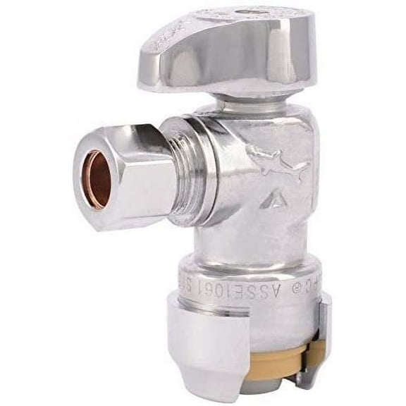 SharkBite Brass 1/2-in Push-to-Connect x 3/8-in OD Compression Quarter Turn Angle Valve