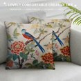 thumbnail image 3 of JEUXUS  Asian Style Throw Pillow Cover Chinoiserie Tree Peony Bird Floral Pillowcase Oriental Chinese 18x18in Decorative Pillow Home  Vintage Pillow Case for Sofa Bed Car Couch Chair, 3 of 5