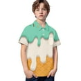 thumbnail image 4 of FUZHIQ Youth Button Up Shirts For Boys Kids Boys Girls Short Sleeve Summer Casual Prints Gentleman Tops Holiday Shirts T Shirt With Pocket ,5-6 Years, 4 of 4