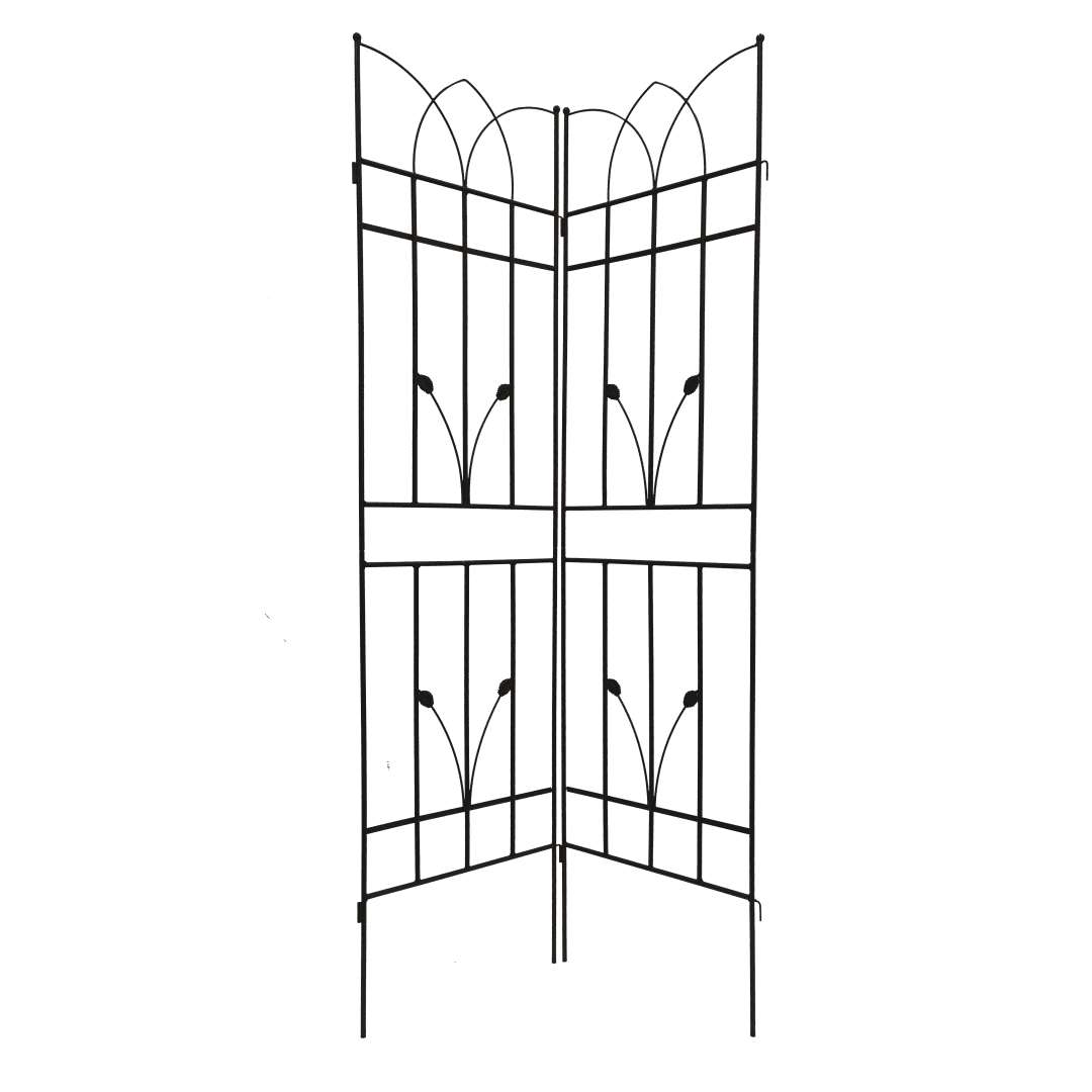 Tcbosik Set of 2 Metal Garden Trellis for Climbing Plants, Decorative Vegetables Flowers Vine Trellis for Outdoor Patio Backyard, Black