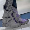 thumbnail image 1 of Nouvelles Bottines Punk Cloutées pour Femmes 2023 avec Fermeture Éclair, Chaussures de Cycliste, 1 of 2