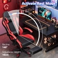 thumbnail image 2 of Mr IRONSTONE Ergonomic Gaming Chair with Massage Lumbar Support and Footrest, Heavy Duty 400lbs Computer Chair for Adults, Red/Black, 2 of 8