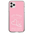 thumbnail image 1 of DistinctInk Clear Shockproof Hybrid Case for iPhone 12 Pro MAX (6.7" Screen) - TPU Bumper, Acrylic Back, Tempered Glass Screen Protector - Pink Nurse Stethoscope Heart - Show Your Support for Nurses, 1 of 2