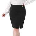 thumbnail image 2 of DARING DIVA Women's Plus Pencil Skirt Knee Length Stretchy Formal Skirt 1X Black, 2 of 6