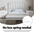 thumbnail image 5 of vidaXL Twin XL Metal Bed Frame with Headboard, Sturdy Steel, White, No Mattress, 5 of 9