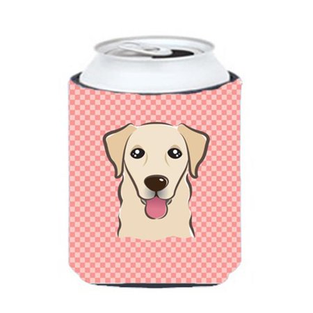 

Checkerboard Pink Golden Retriever Can Or Bottle Hugger 12 Oz.