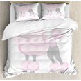 thumbnail image 1 of Ooh La La Duvet Cover Set Queen Size, Poodle Interpretation with Typography Animal Lovers Theme Print, Decorative 3 Piece Bedding Set with 2 Pillow Shams, Pale Mauve and Pale Taupe, by Ambesonne, 1 of 3