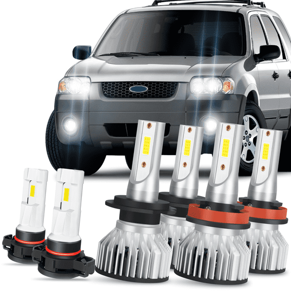 For Ford Escape 2007 6000K Combo 6X LED Headlight High Low   Fog Light Bulbs Kit