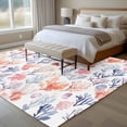 thumbnail image 5 of Summer Washable Living Room Rugs 6'x9', Retro Red Blue Watercolor Ocean Coral Fish Low Pile Throw Large Area Rug Non-Slip Sturdy Edge Binding Carpet for Dining Room Kitchen Office, 5 of 9