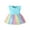Blue, variant on Utlike Girls Outfit Sets Multicolor Dress Clothes Sleeveless Toddler Rainbow Baby Ruffle Girls Playtime Sets Size 12 Months-18 Months