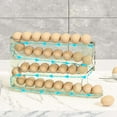 thumbnail image 4 of Caja de almacenamiento de huevos con tobogán transparente Caja de almacenamiento de huevos con escalera de 4 capas Refrigerador Puerta lateral Dispositivo de enrollado automático de gran capacidad, 4 of 6