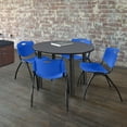 thumbnail image 2 of Regency Kee 48" Round Breakroom Table- Grey/ Black & 4 'M' Stack Chairs- Blue, 2 of 6
