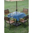 thumbnail image 4 of Outdoor Tablecloth with Umbrella Hole for Patio/Picnic/Party/Camping, Spring Floral Waterproof Table Cloth Square Cover Washable, White Cherry Blossom Fowers Sky Blue (60"x 60"), 4 of 8