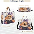 thumbnail image 6 of Halloween Pumpkins Candles Corduroy Tote Bag Handbag Large Messenger Bag Shoulder Crossbody Zipper Bag Purse, 6 of 8
