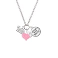 thumbnail image 2 of Delight Jewelry Silvertone All Star - Volleyball - Light Pink Heart Nurse Strong Zoe Necklace, 2 of 4
