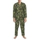 thumbnail image 3 of Balery Green Skulls Pijama para Hombre de Dos Piezas con Manga Larga, Conjunto de Dormir y Descanso Suave con Bolsillos-XX-Large, 3 of 7
