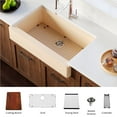 thumbnail image 3 of Karran  34" Retrofit Undermount Large Single Bowl Quartz Farmhouse Workstation Kitchen Sink Concrete, 3 of 5