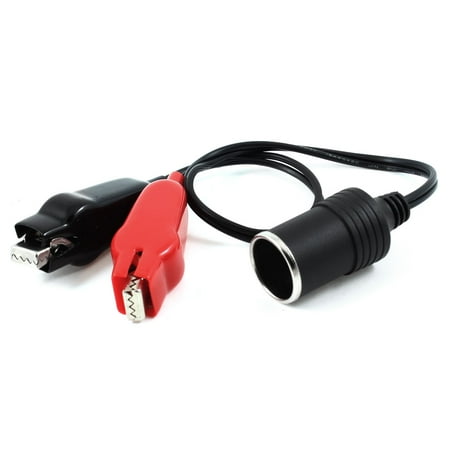 Unique Bargains Black Red Battery Spring Alligator Clamp 12V 24V Auto Lighter Socket