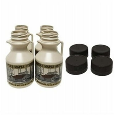 Roth Suguar Bush 236946 0.5 Pint Maple Syrup Jugs with Covers - Pack of 4