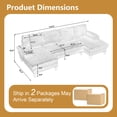 thumbnail image 2 of LUCKHAO 114.2" U-Shaped Sectional Sofa, Corduroy Couch with Double Chaises & Comfortable Backrest, 4-Seater Cloud Sofa for Living Room, 2 of 5