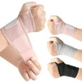 thumbnail image 2 of Elastic Workout Wrist Brace Breathable Wrist Joint Support Wrap for Pilates Exercise Badminton Basketball Weightlifting, 2 of 9