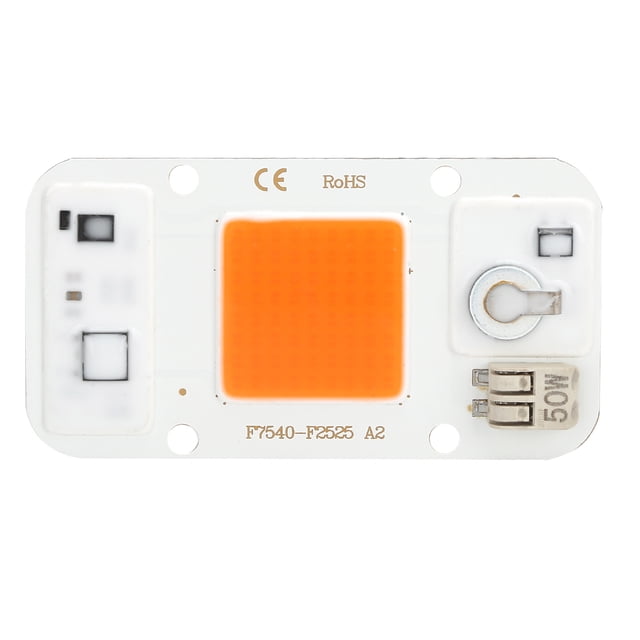Fuente de luz LED de alto voltaje sin controlador, 50 W, chip LED, lámpara integrada para crecimiento de plantas (espectro completo)