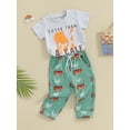 thumbnail image 3 of FAROOT Boys Summer 2PCS Outfit Sets Short Sleeve Tops Drawstring Pants Sets, 3 of 9