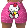 thumbnail image 1 of Custom Funny Hello Kitty Cat Biker Running Gym Shorts Women Athletic Workout Yoga Shorts, 1 of 5
