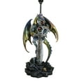 thumbnail image 6 of Golden Green Dragon Holding Excalibur Sword With Crystal At Graveyard Table Lamp, 6 of 9