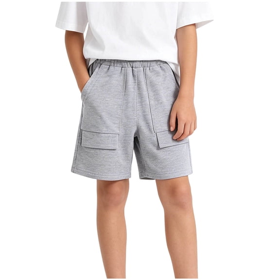 Zpanxa Boys Athletic Shorts Solid Lightweight Mid-Thigh Length, Running Shorts for Summer Sports, Breathable Fit