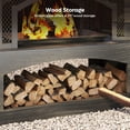 thumbnail image 6 of Bestier Fire Pits for Outside Wood Burning, Outdoor Fireplace with Log Storage Rack, Freestanding Chiminea Fireplace with Mesh Screen and Pocker for Backyard Patio Party Camping Picnic, 37", 6 of 8