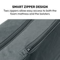 thumbnail image 4 of FurHaven Pet Products Two-Tone Faux Fur & Suede Deluxe Orthopedic Chaise Lounge Pet Bed for Dogs & Cats - Stone Gray, Jumbo, 4 of 16