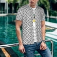 thumbnail image 6 of Lsque Gray Plaid Pattern Mens Polo Golf Shirts Funny Graphics Shorts Sleeve Button Shirts Baseball T-shirt-Large, 6 of 7