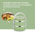 thumbnail image 4 of Advancent Contenedor de comida apilable de acero inoxidable a prueba de fugas para adultos y niños, fiambrera grande Mostrada Verde 2 capas Advancent HA008527-06, 4 of 6