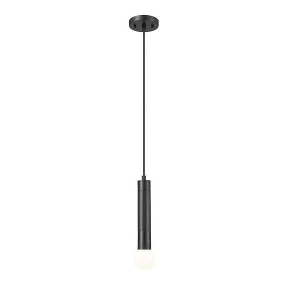 Z-Lite Stari 1 Light Pendant in Matte Black color, Steel frame