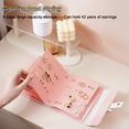 thumbnail image 5 of Portable Pu Leather Travel Jewelry Organizer Case,Earring Holder Organizer (Pink+Blue), 5 of 7