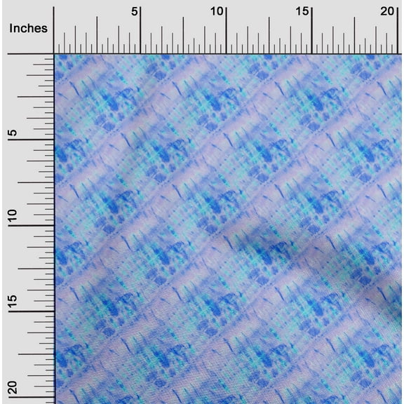 oneOone Polyester Lycra Light Blue Fabric Tie Dye Sewing Fabric By The Yard Printed Diy Clothing Sewing Supplies 56 Inch Wide-2MA