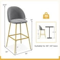 thumbnail image 2 of Gymax 2PCS 29'' Bar Stool Velvet Upholstered Bar Height Chairs w/ Footrest, 2 of 8