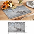 thumbnail image 6 of Gray Elephants Placemats Set of 4 Modern Vintage Elephants Blowing Bubbles Place Mats Indoor Wipeable Table Mats Washable Cloth Dining Table Placemats for Kitchen Holiday Party Home Decor 13x19 Inch, 6 of 9