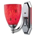 thumbnail image 4 of Elk 1 Light Vanity in Polished Chrome and Fire Red Glass - 570-1C-FR-LED, 4 of 4